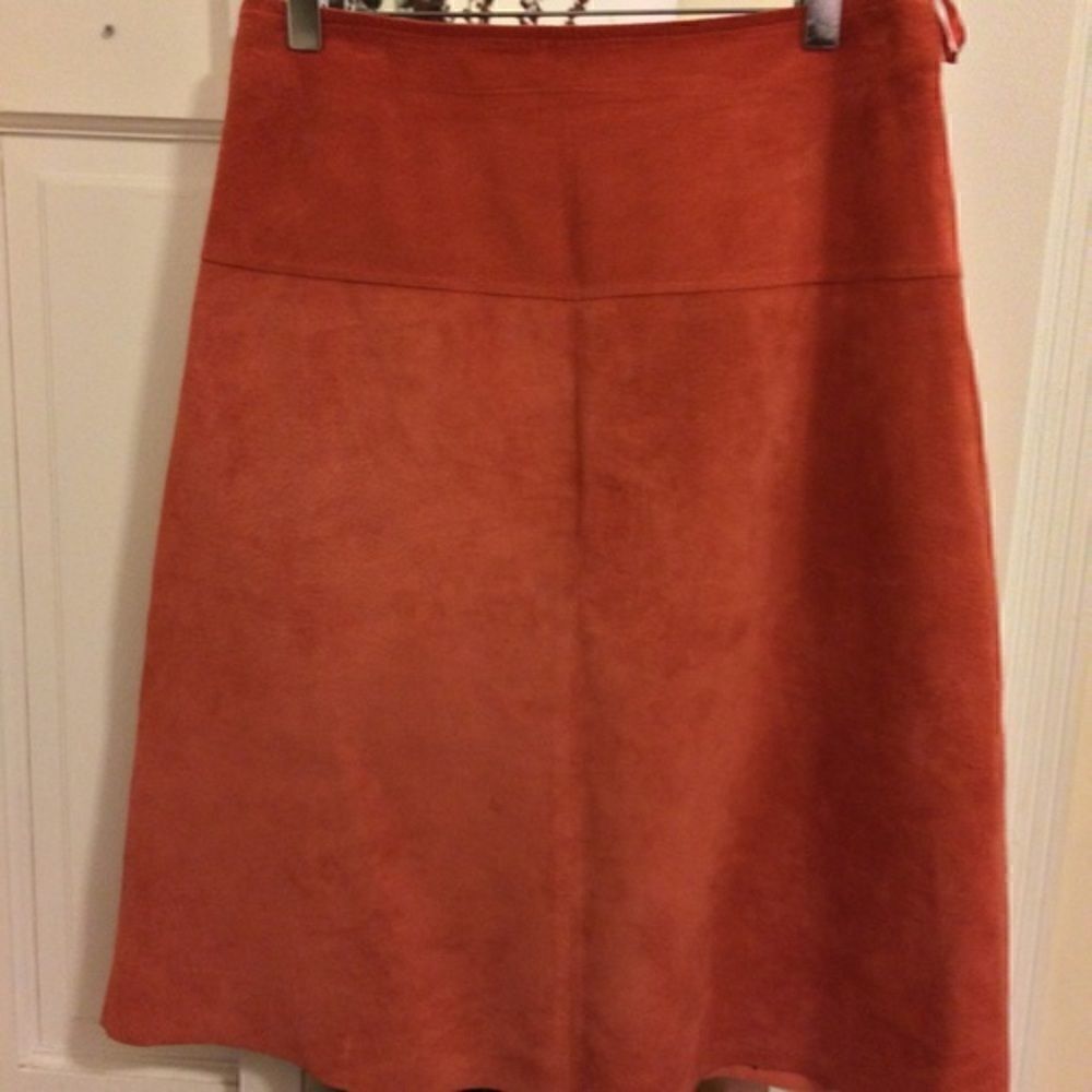 Promod Genuine Italian Suede A-Line Skirt | Size 2 | Burnt Orange - Picture 5 of 5